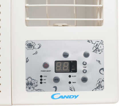 CANDY 1.5 Ton 3 Star Window AC  - White - WAC 183C FOW-FS, Copper Condenser