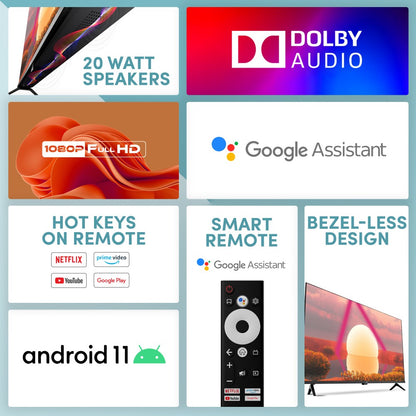 SENS 109 cm (43 inch) Full HD LED Smart Android TV with Dolby Audio & Google Assistant - SENS43WASFHD