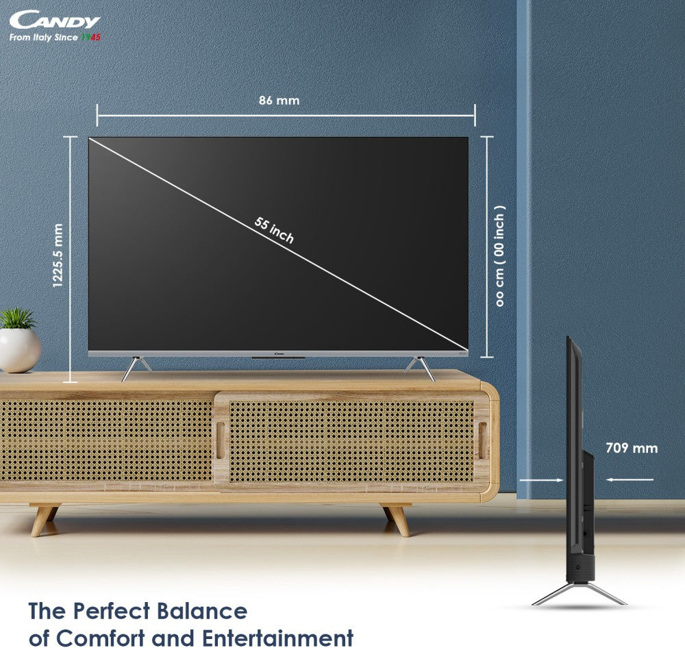 कैंडी 140 सेमी (55 इंच) अल्ट्रा एचडी (4K) एलईडी स्मार्ट गूगल टीवी डॉल्बी एटमॉस और डॉल्बी विजन के साथ - CA55U50LED