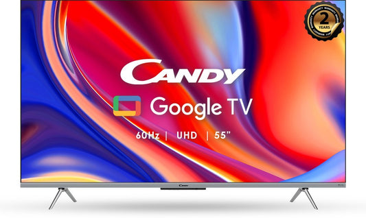 CANDY 140 cm (55 inch) Ultra HD (4K) LED Smart Google TV with With Dolby Atmos & Dolby Vision - CA55U50LED