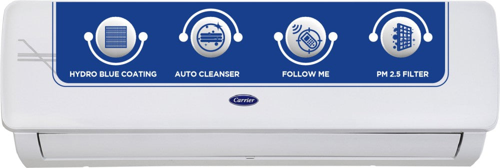 CARRIER 1.5 Ton 3 Star Split 2 Way Air Directional control with HD Filter(2023 Model AC  - White - 18K ESTER EX+ R32 SPLIT AC, Copper Condenser