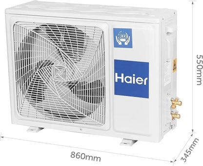 Haier UVC Sterilization 2023 Model 1.6 Ton 5 Star Split Inverter Frost Self-clean technology, Supersonic Cooling, Intelli Convertible 7-in-1 AC with Wi-fi Connect  - White - HS19U-PYFC5BE-INV/HU19-5BE-INV, Copper Condenser