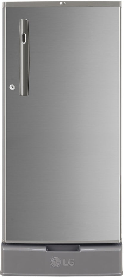 LG 185 L Direct Cool Single Door 3 Star Refrigerator with Base Drawer  with Fast Ice Making - Shiny Steel, GL-D199OPZD