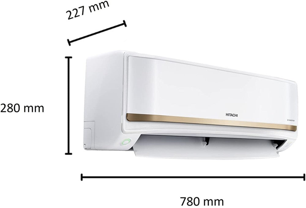 Hitachi 1 Ton 3 Star Split Inverter AC  - White - RAS.V312PCAISH, Copper Condenser