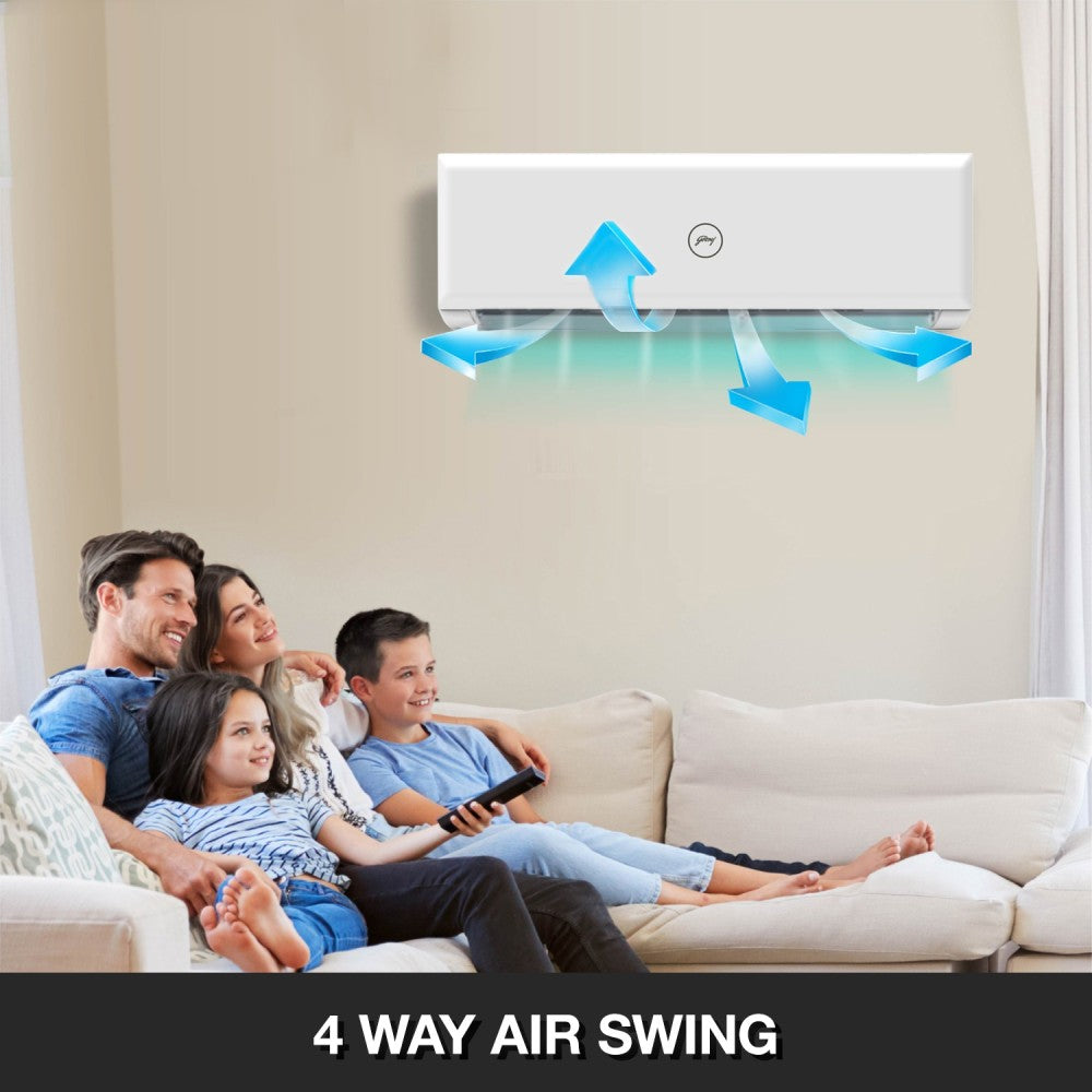 Godrej 4-Way Air Swing 1.5 Ton 3 Star Split with Anti-Dust Filter AC  - White - SFC 18PTC3-WWP, Copper Condenser