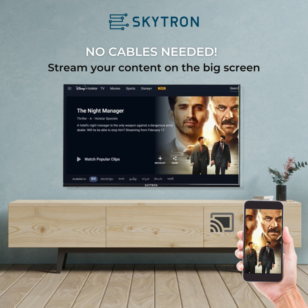 SKYTRON 80 cm (32 inch) HD Ready LED Smart Android Based TV with 20W Thunder Speaker Soundbar and Cloud Lite OS with Briefcase Packaging - 32S2B CLOUD LITE