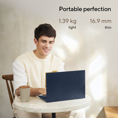 Asus Zenbook 14 OLED (2023) Intel EVO P-सीरीज़ Core i5 13th Gen - (16GB/512GB SSD/Windows 11 Home) UX3402VA-KM541WS पतला और हल्का लैपटॉप - 14 इंच, पोंडर ब्लू, 1.39 kg, MS Office के साथ