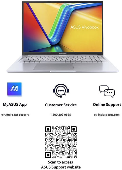 ASUS Vivobook 16 (2023) Core i3 13th Gen - (8 GB/512 GB SSD/Windows 11 Home) X1605VAB-MB322WS लैपटॉप - 16 इंच, पारदर्शी सिल्वर, 1.88 किलोग्राम, MS ऑफिस के साथ