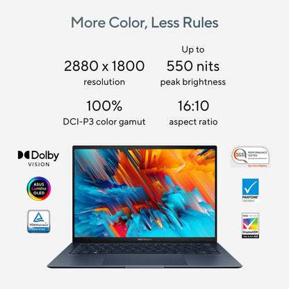 ASUS Zenbook S 13 OLED (2023) 1 cm Thin & 1 kg Light, Intel EVO Core i5 13th Gen - (16 GB/512 GB SSD/Windows 11 Home) UX5304VA-NQ541WS Thin and Light Laptop - 13.3 Inch, Ponder Blue, 1.00 kg, With MS Office