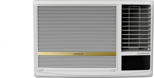 Hitachi 1.5 Ton 5 Star Window Inverter AC  - White - RAW518HGEOZ1, Copper Condenser