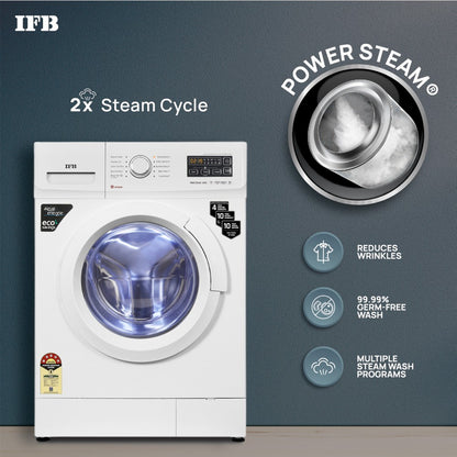 IFB 7 kg with Steam Wash, Aqua Energie, Anti-Allergen 4 years Comprehensive Warranty Fully Automatic Front Load Washing Machine with In-built Heater White - NEO DIVA VXS 7010