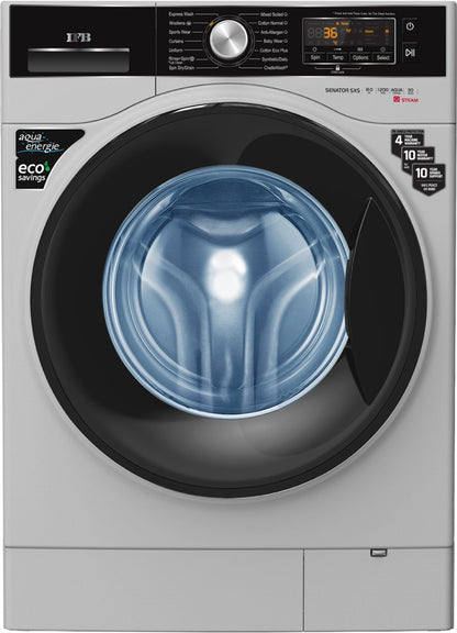 IFB 8 kg Steam Wash 4 years Comprehensive Warranty Fully Automatic Front Load Washing Machine with In-built Heater Silver - SENATOR SXS 8012