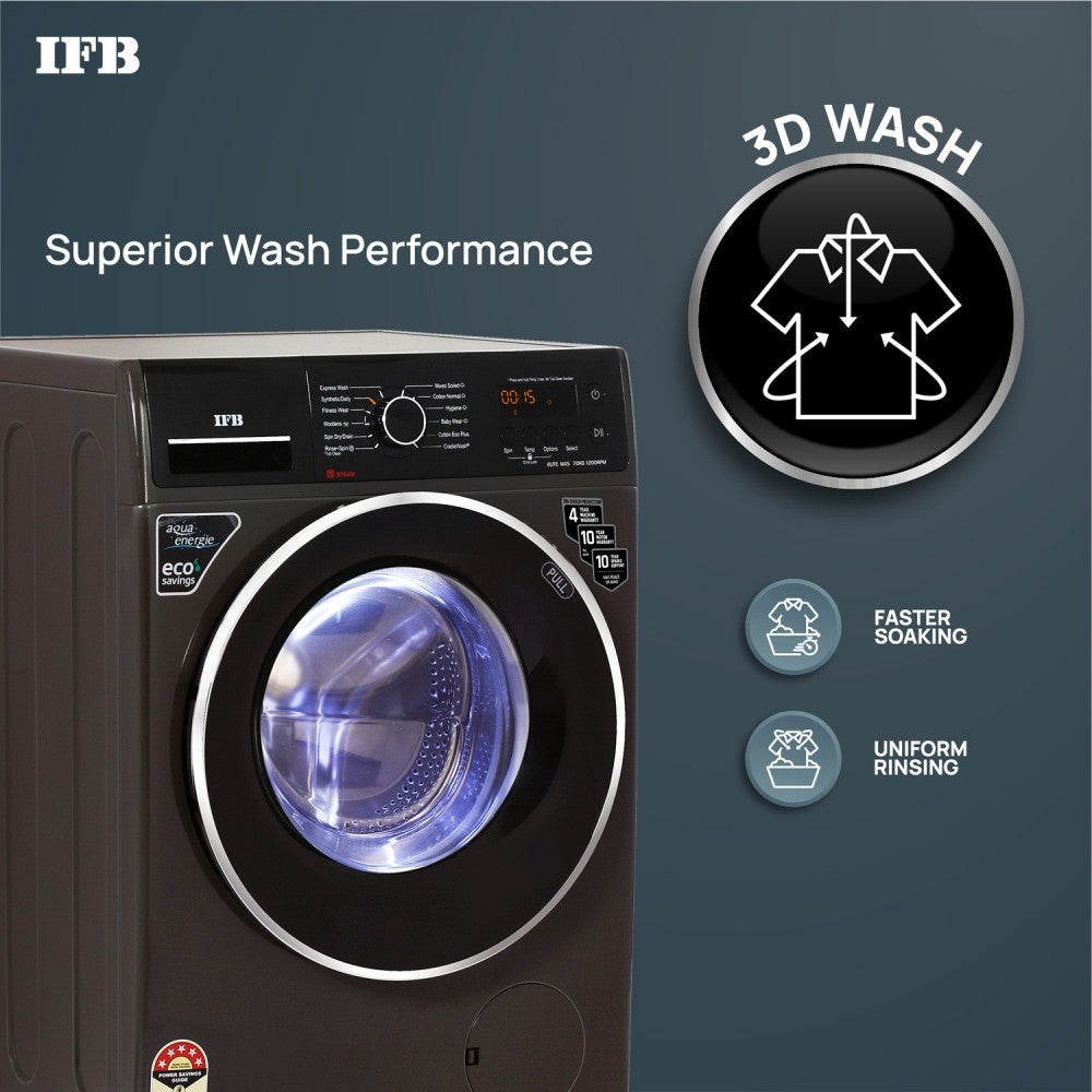 IFB 7 kg Fully Automatic Front Load Washing Machine with In-built Heater Brown - ELITE MXS 7012