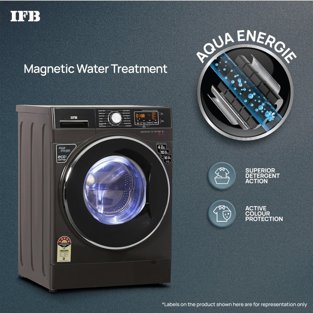 IFB 8 kg 5 Star 2X Power Steam,Hard Water Wash Fully Automatic Front Load Washing Machine with In-built Heater Brown - Senator MXS 8012