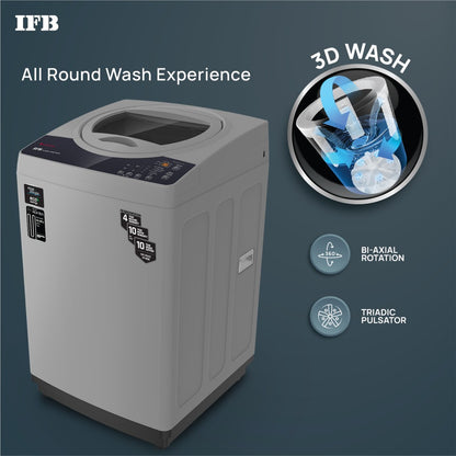 IFB 7 kg Fully Automatic Top Load Washing Machine with In-built Heater Black, Grey - TL - REGS 7 Kg Aqua