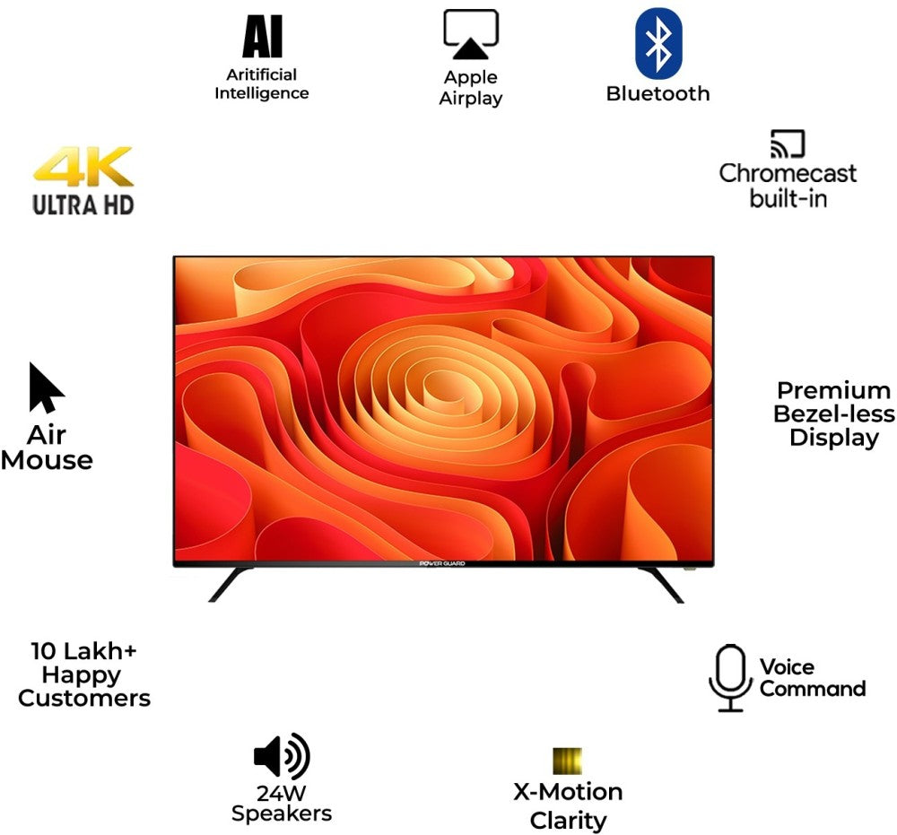 Power Guard 138 cm (55 inch) Ultra HD (4K) LED Smart Android Based TV - PG55F4K