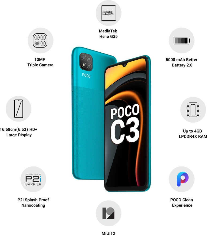 POCO C3 (Lime Green, 32 GB) - 3 GB RAM