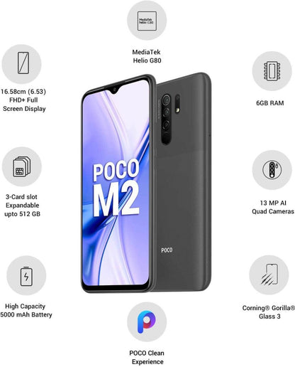 POCO M2 (Pitch Black, 64 GB) - 6 GB RAM