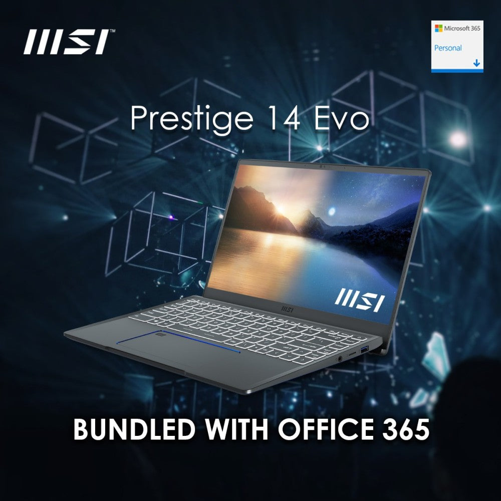 MSI Prestige 14 Intel EVO Core i5 11th Gen - (16 GB/512 GB SSD/Windows 10 Home) Prestige 14Evo A11M-624IN Thin and Light Laptop - 14 inch, Carbon Gray, 1.29 kg