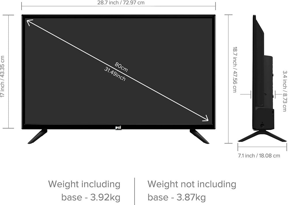 पीएसजे फ्रैमलेस फुल एचडी 80 सेमी (32 इंच) फुल एचडी एलईडी टीवी - पीएसजे32एन