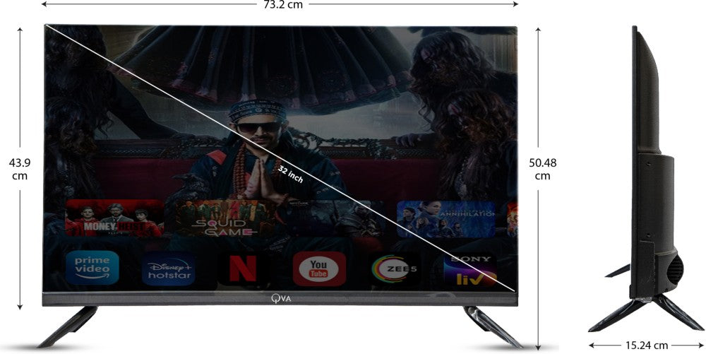 QVA 80 cm (32 inch) HD Ready LED Smart Android TV - Q-3223SFLA