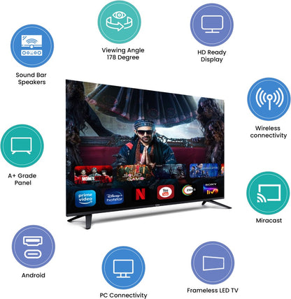 QVA 80 cm (32 inch) HD Ready LED Smart Android TV - Q-3223SFLA