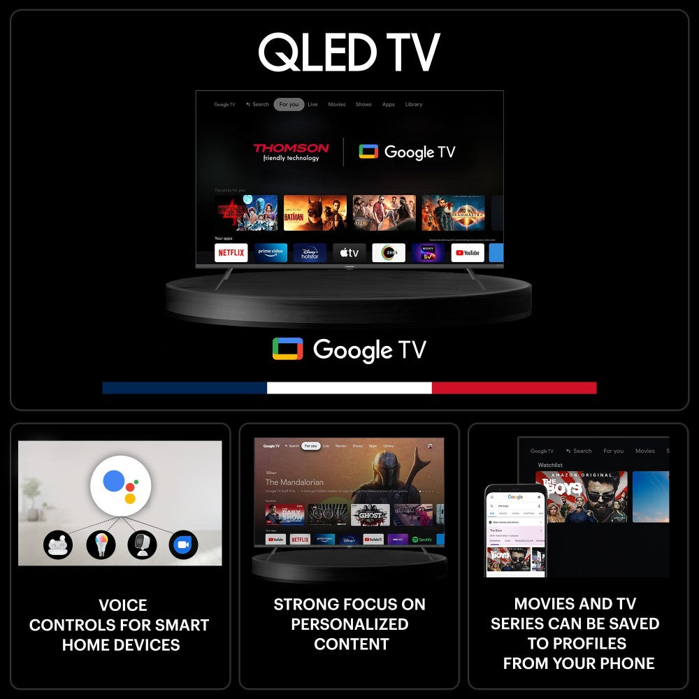 Thomson 164 cm (65 inch) QLED Ultra HD (4K) Smart Google TV With Dolby Vision & Dolby Atmos - Q65H1100