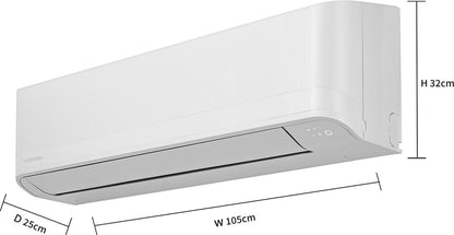 तोशिबा 1.5 टन 5 स्टार स्प्लिट इन्वर्टर एसी - सफेद - RAS-18TKCV5G-INZ / RAS-18TACV5G-INZ, कॉपर कंडेनसर