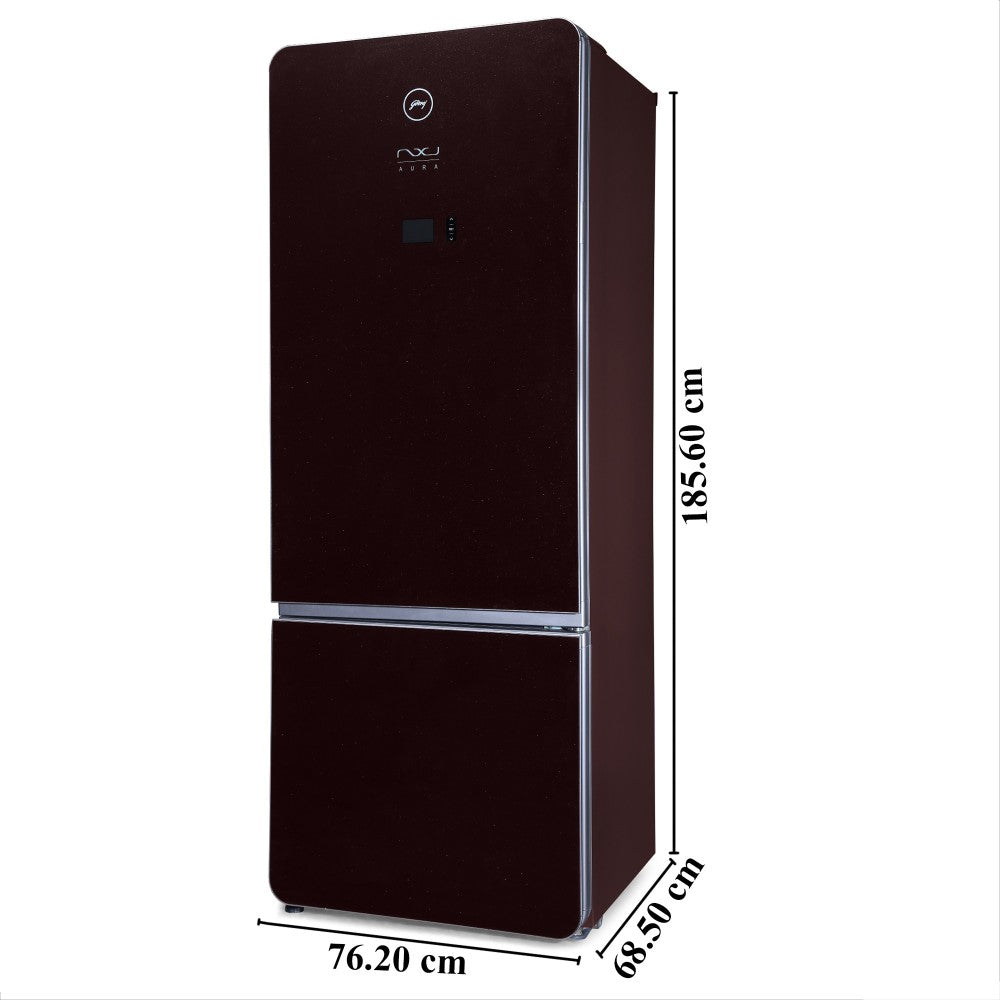 Godrej 430 L Frost Free Double Door Bottom Mount 3 Star Refrigerator - Ruby Wine, RB NXW AURA 445MDI 3.4 RB WIN