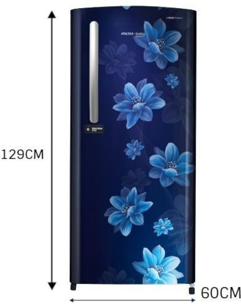 Voltas 195 L Direct Cool Single Door 2 Star Refrigerator - Belus Blue, RDC215DBBEX/XXXG