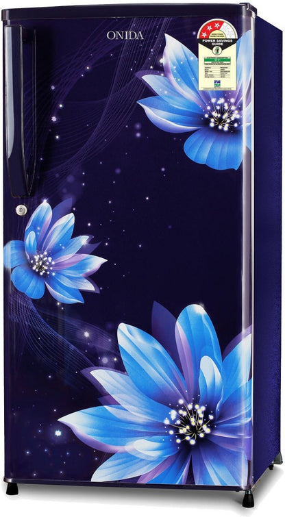 ONIDA 190 L Direct Cool Single Door 3 Star Refrigerator - FLORAL BLUE, RDS1903B