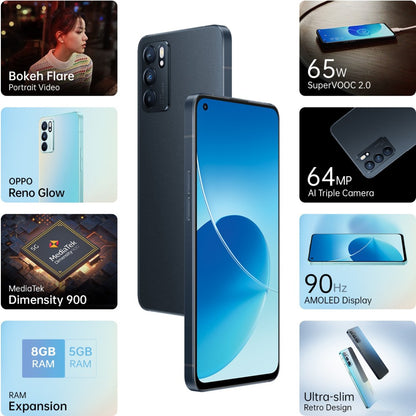 OPPO Reno6 5G (Stellar Black, 128 GB) - 8 GB RAM