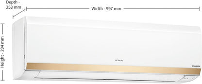 Hitachi 2 Ton 5 Star Split Inverter AC  - Gold - RMOG524HEEA/EMOG524HEEA/CMOG524HEEA, Copper Condenser