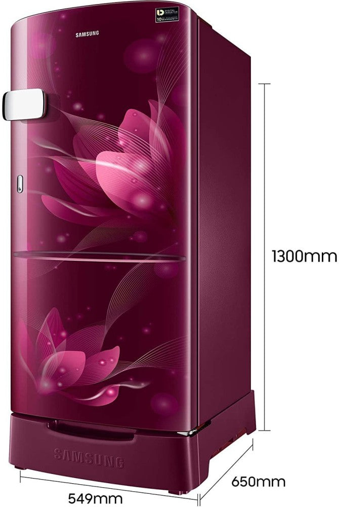 SAMSUNG 192 L Direct Cool Single Door 3 Star Refrigerator with Base Drawer - Saffron Red, RR20A1Z2YR8/HL