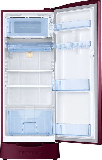 SAMSUNG 192 L Direct Cool Single Door 3 Star Refrigerator with Base Drawer - Saffron Red, RR20A1Z2YR8/HL