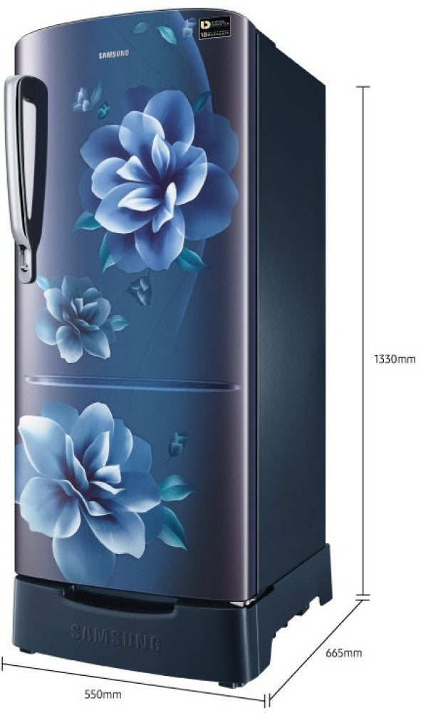 SAMSUNG 192 L Direct Cool Single Door 3 Star Refrigerator - Camellia Blue, RR20A282YCU/NL