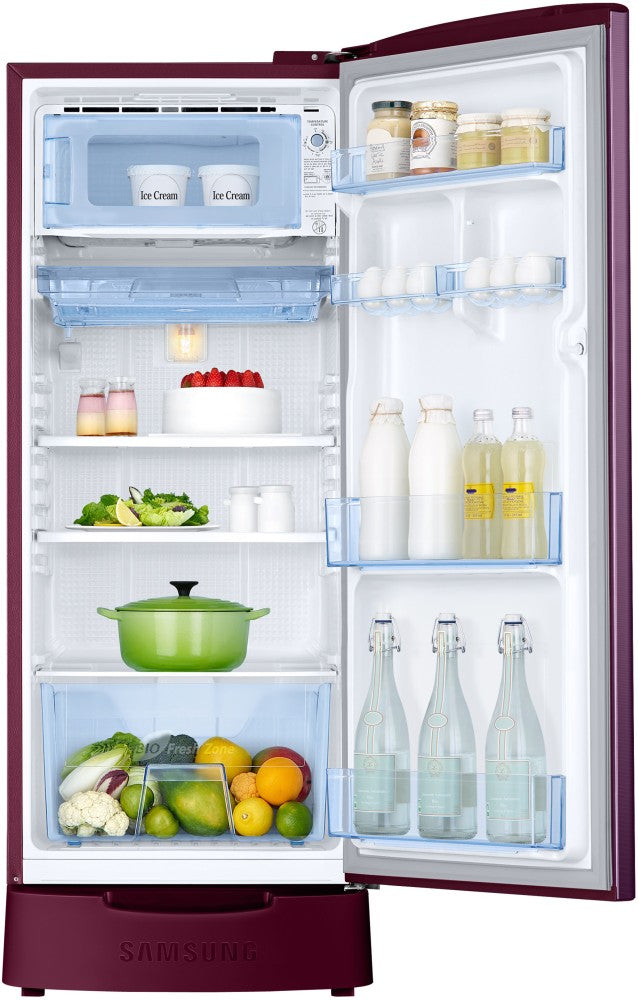 SAMSUNG 183 L Frost Free Single Door 3 Star Refrigerator - Camellia Purple, RR20C1823CR/HL