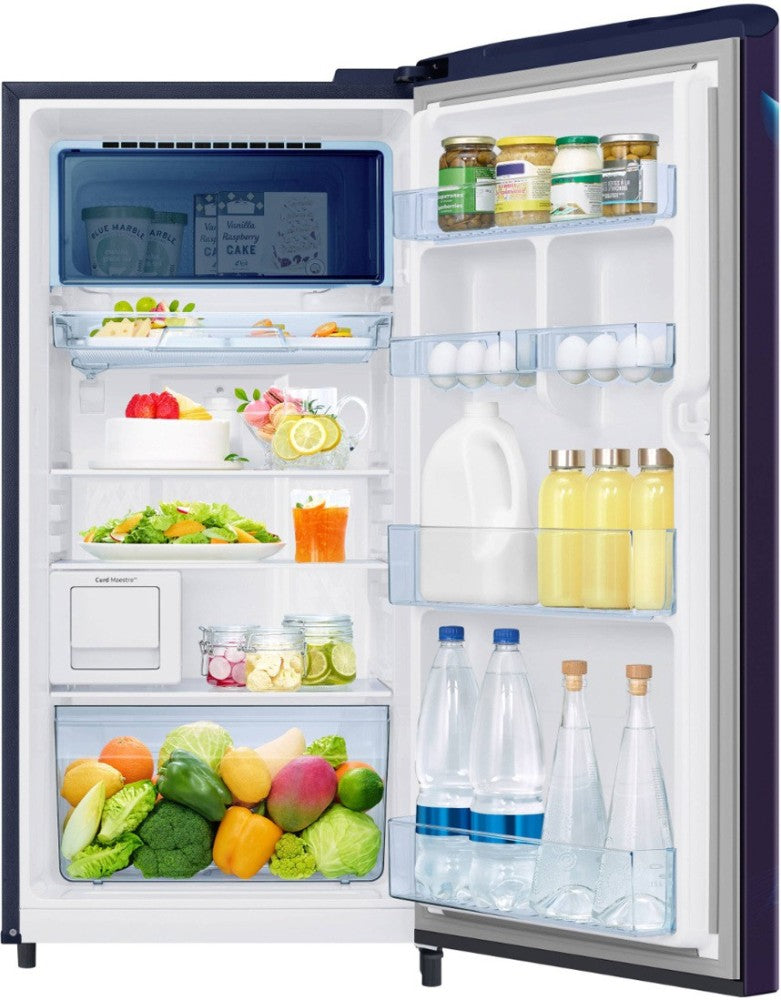 SAMSUNG 192 L Direct Cool Single Door 4 Star Refrigerator  with Digi Touch Cool, Curd Maestro - MIDNIGHT BLOSSOM BLUE, RR21A2M2XUZ/HL