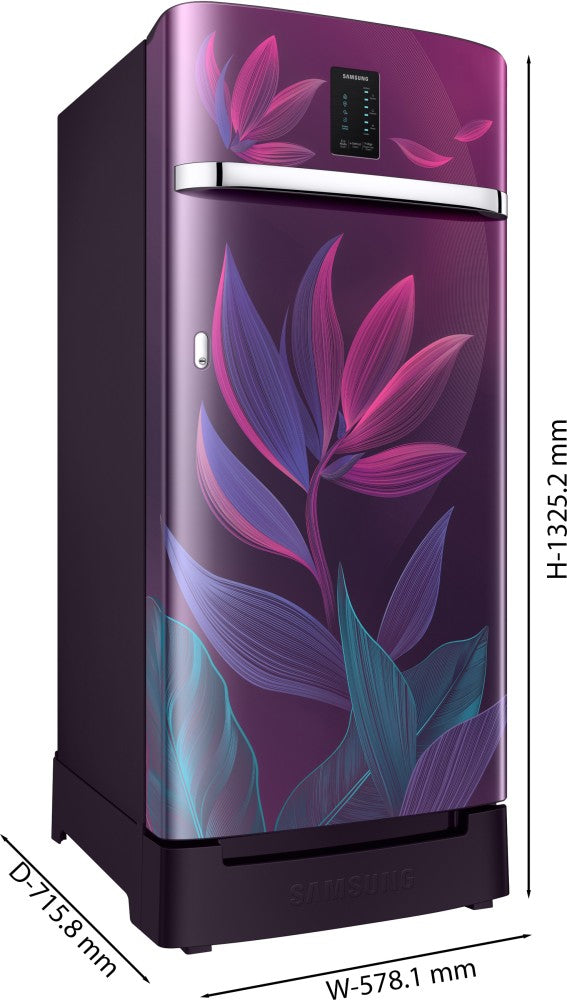 SAMSUNG 189 L Frost Free Single Door 5 Star Refrigerator - Paradise Bloom Purple, RR21C2F259R/HL