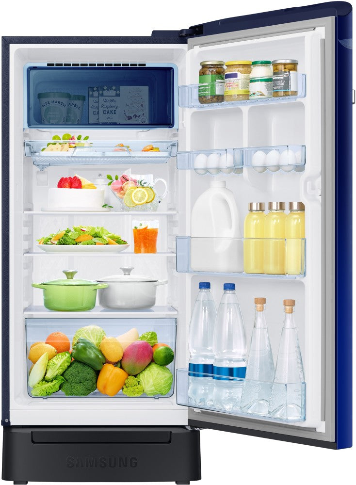 SAMSUNG 189 L Frost Free Single Door 5 Star Refrigerator - Orange Blossom Blue, RR21C2F25NK/HL