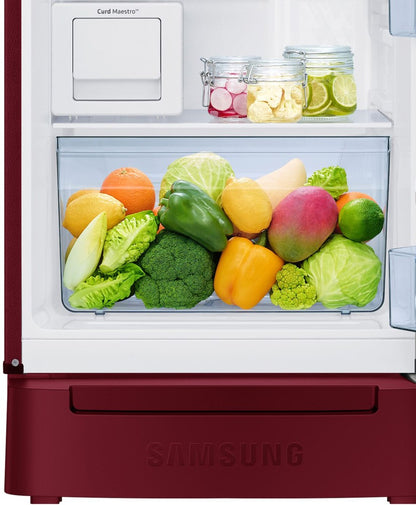 SAMSUNG 184 L Direct Cool Single Door 3 Star Refrigerator - Midnight Blossom Red, RR21C2K23RZ/HL