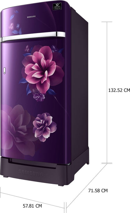 SAMSUNG 198 L Direct Cool Single Door 4 Star Refrigerator with Base Drawer - Camellia Purple, RR21T2H2XCR/HL