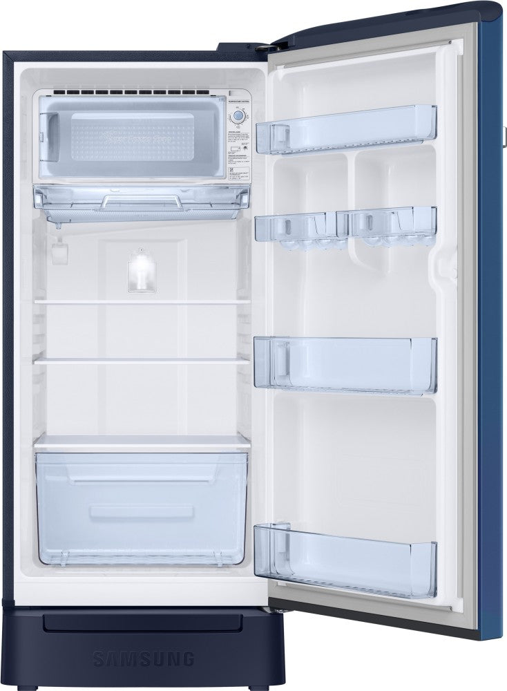 SAMSUNG 198 L Direct Cool Single Door 4 Star Refrigerator with Base Drawer - Camellia Blue, RR21T2H2XCU/HL