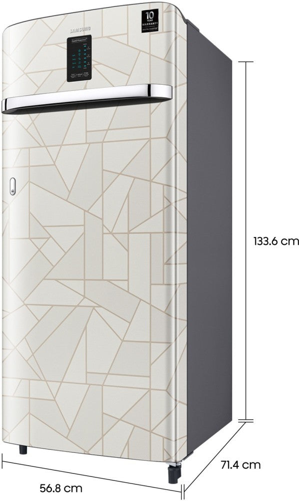 SAMSUNG 220 L Direct Cool Single Door 4 Star Refrigerator  with Curd Maestro - Marble White, RR23A2J3XWX/HL