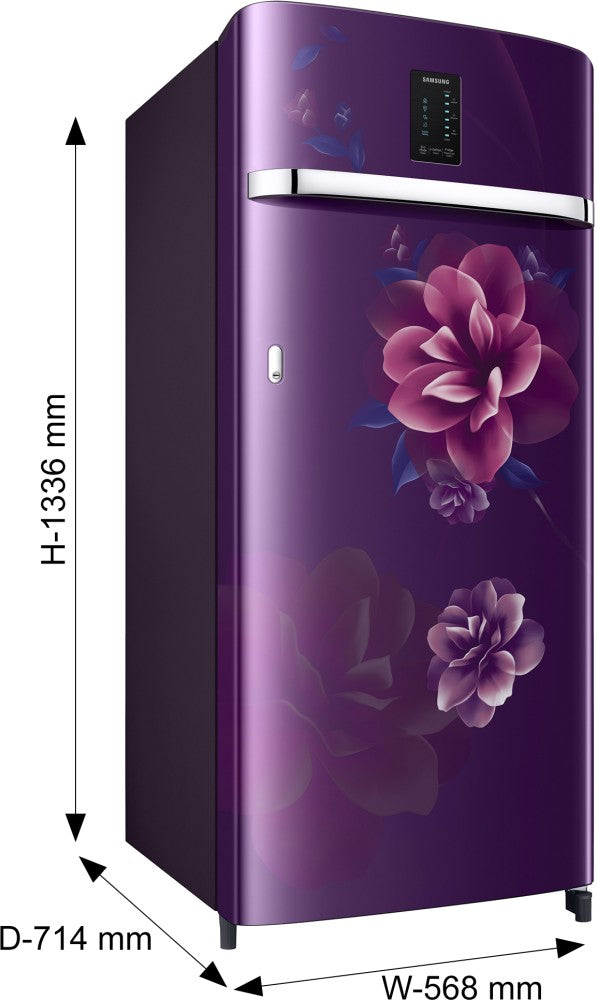 SAMSUNG 215 L Frost Free Single Door 3 Star Refrigerator - Camellia Purple, RR23C2E23CR/HL