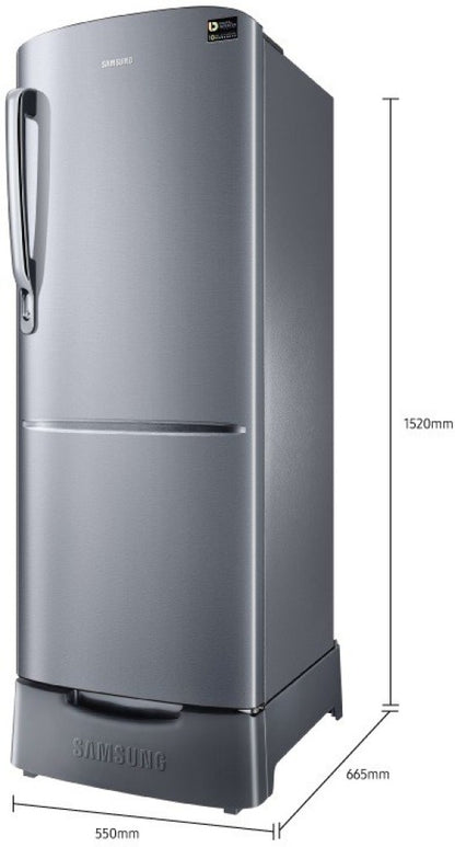 SAMSUNG 230 L Direct Cool Single Door 3 Star Refrigerator - Elegant Inox, RR24A282YS8/NL