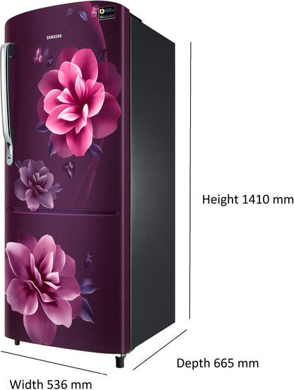 SAMSUNG 223 L Direct Cool Single Door 3 Star Refrigerator - Camellia Purple, RR24C2723CR/NL