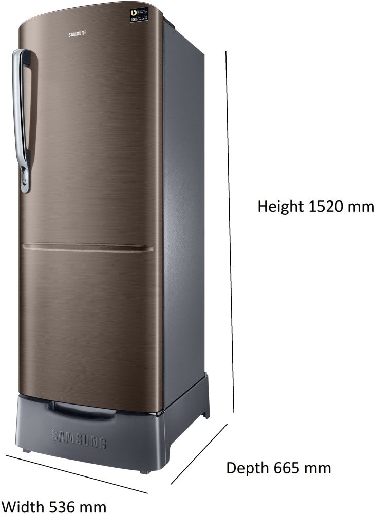 SAMSUNG 223 L Direct Cool Single Door 3 Star Refrigerator - Luxe Brown, RR24C2823DX/NL