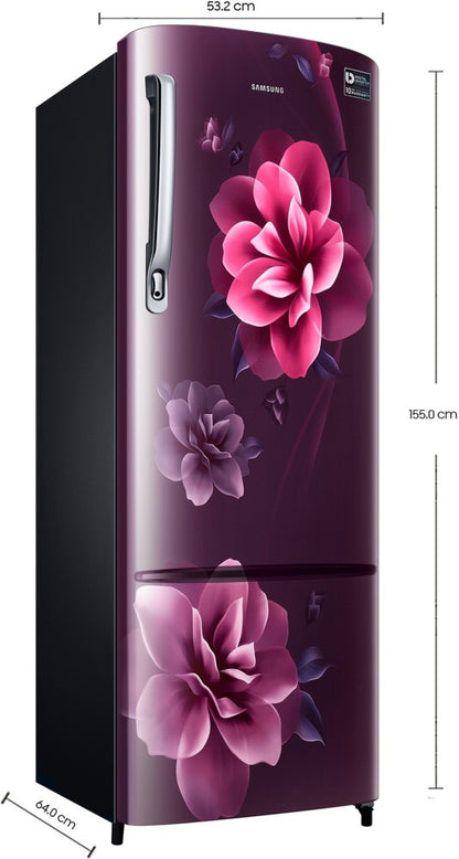 SAMSUNG 255 L Direct Cool Single Door 3 Star Refrigerator - Camellia Purple, RR26A375YCR/HL