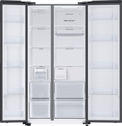 SAMSUNG 644 L Frost Free Side by Side 3 Star Refrigerator - Black DOI, RS76CG8133B1HL